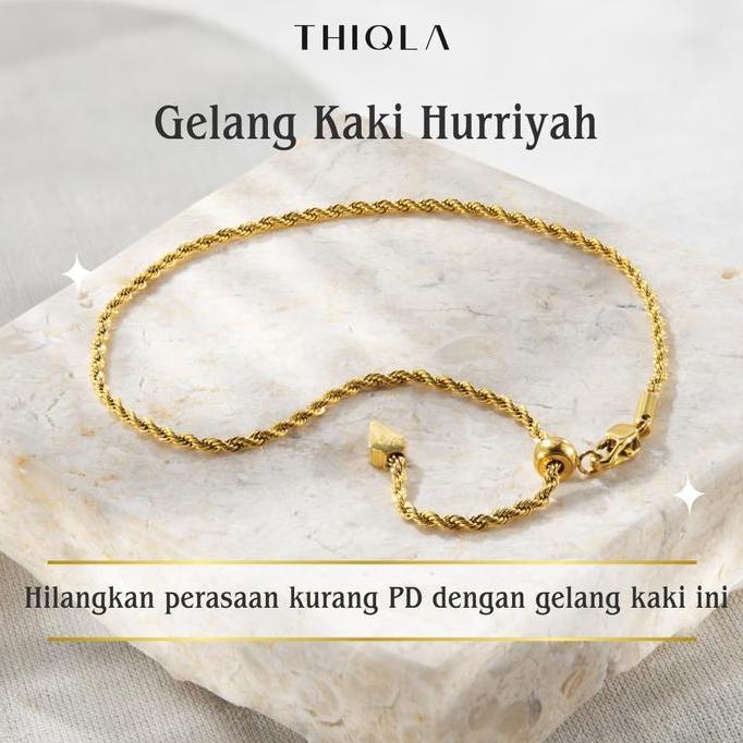 Sparkling- Thiqla - Gelang Kaki Dewasa Jumbo Hurriyah - Gelang Kaki Tali Tambang Emas Mirip Gelang K