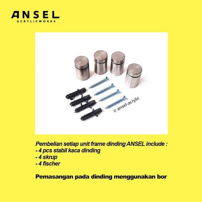 Acrylic Wall Frame / Bingkai Foto Dinding Akrilik / A4 Hitam [Satuan]