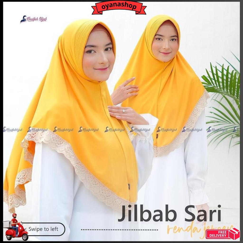Nasifah Hijab - Sari Renda Jilbab Instan Renda Bahan Jersey Hijab Insatn Pet Antem Bergo Renda Cokla
