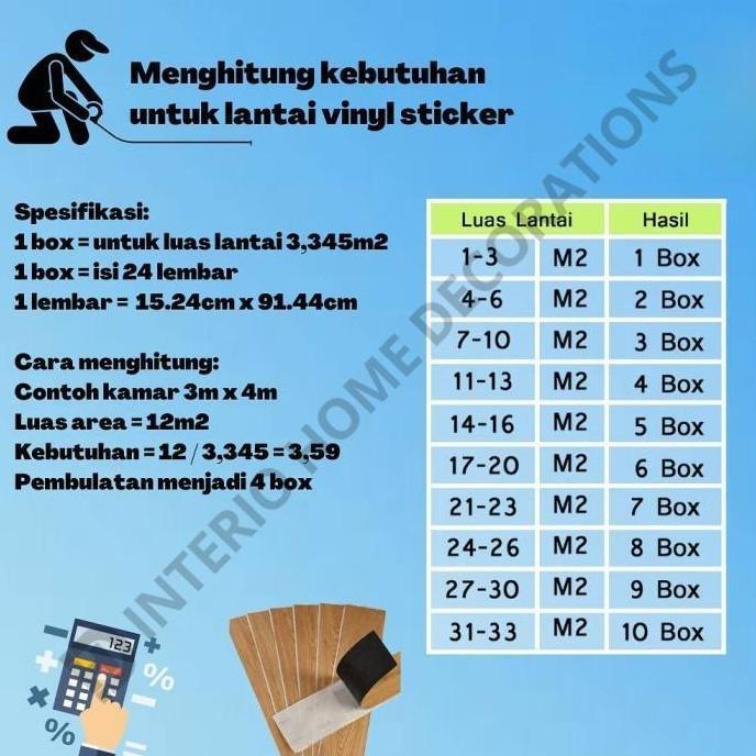 Vinyl Lantai Kayu Sticker 2Mm Karpet Vinil Stiker Khusus Surabaya