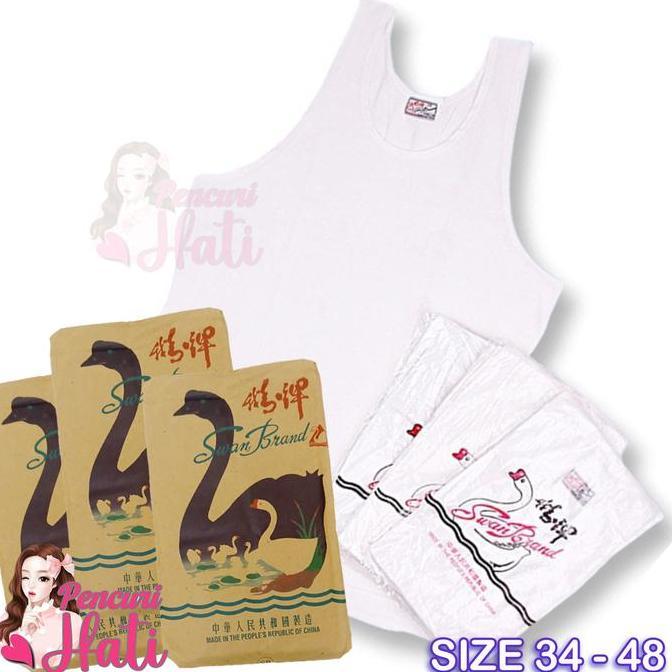 6 Pcs Singlet Swan Brand Kaos Dalam Pria Putih Polos Swan Brand