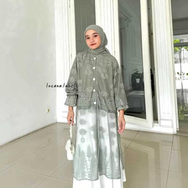NEW ARRIVAL ALUNA LONG TUNIK BUSUI FRIENDLY TUNIK BROKAT-ATASAN WANITA