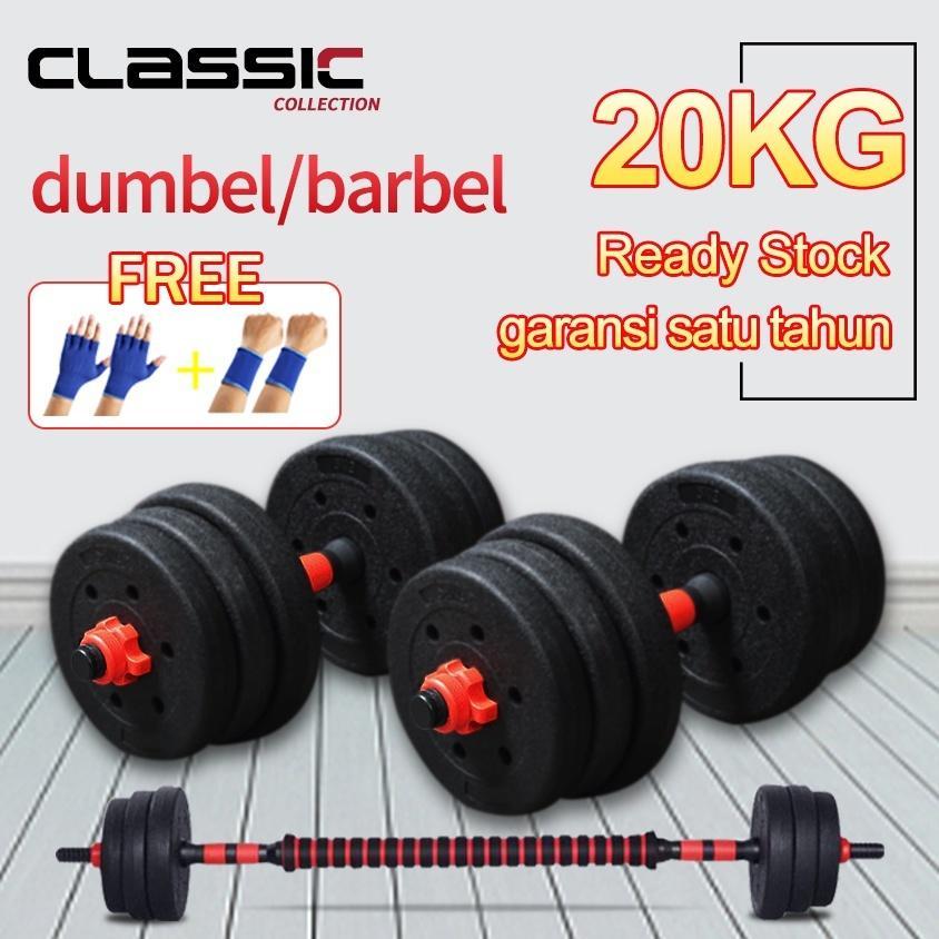 Spot Barang  /Dumbbell Set 20Kg Peralatan Fitness Barbel Set 20 Kg Angkat Besi Dumbbell