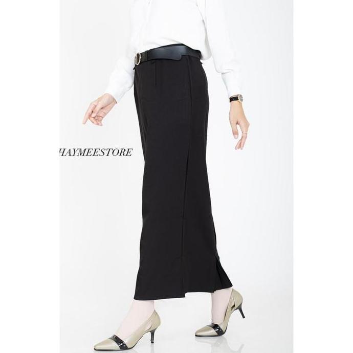 HaymeeStore Rok Span Wiron Rok Kantor Biron Wanita Office Skirt Woman Formal Casual Fashion -Hitam B
