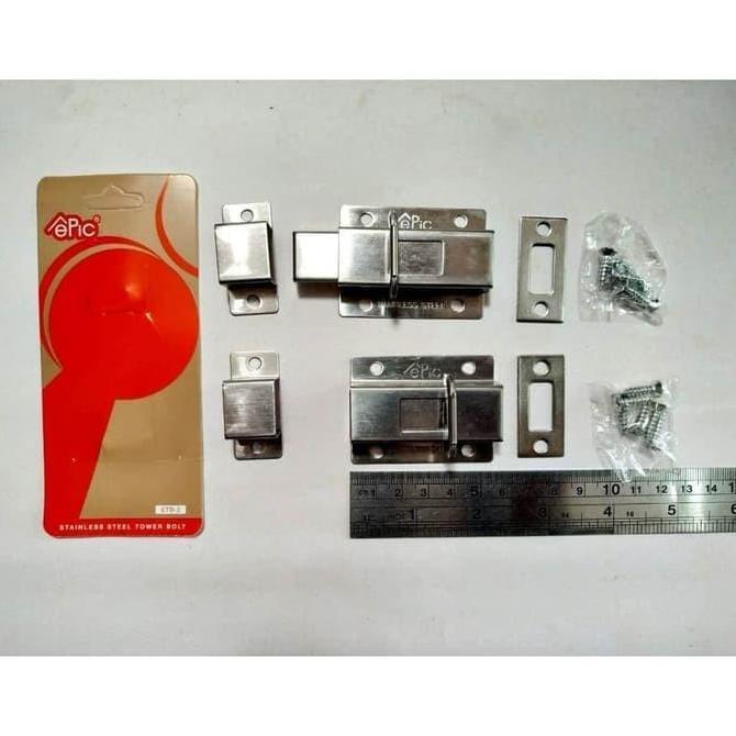Slot Kunci Pintu Jendela Grendel Stainless Epic Tower Bolt 2 Inch Allshop