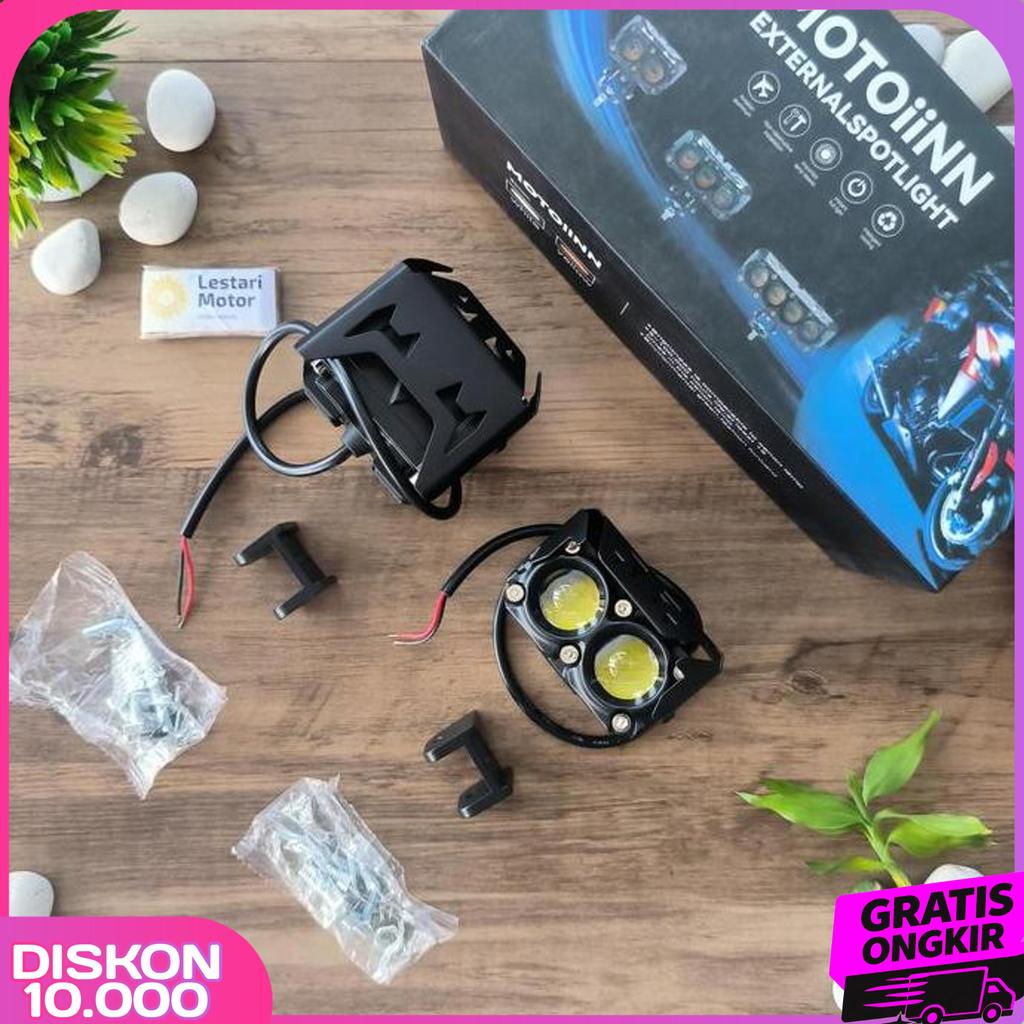Lampu Tembak Sorot Led Laser Gun Sql 2 Mata Motor Mobil 2 Warna