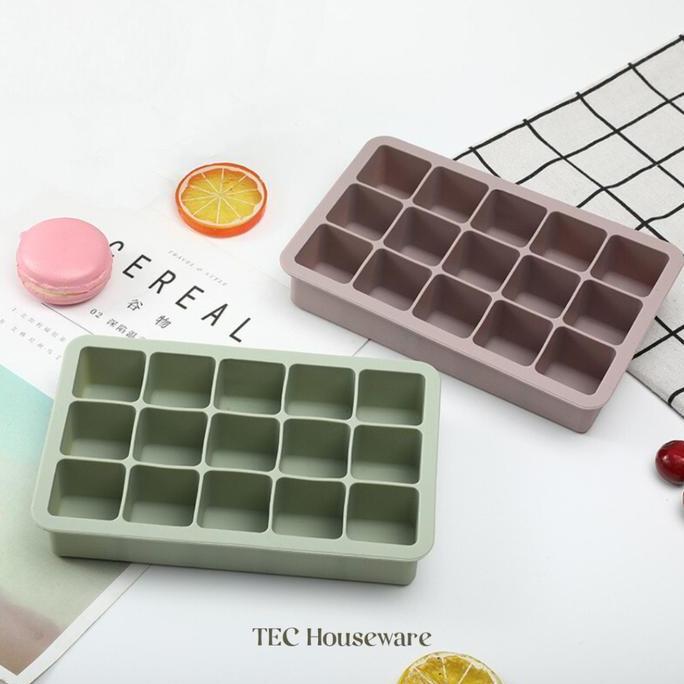 Xfood- TecMini Cetakan Wadah Mpasi/Kaldu/Es Batu Ice Cube Tray Kotak Penyimpanan Es Batu Kulkas Free