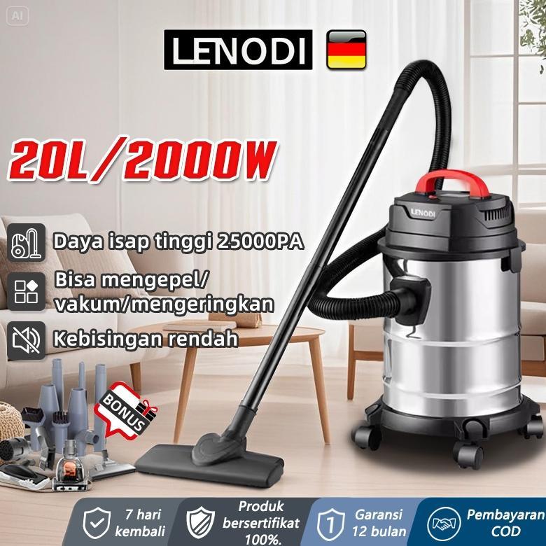 LENODI Vacuum Cleaner 20L 2000W 3in1 Vakum/Air Hisap/Blower Sedot Debu Basah Kering Vacum Blower Wet