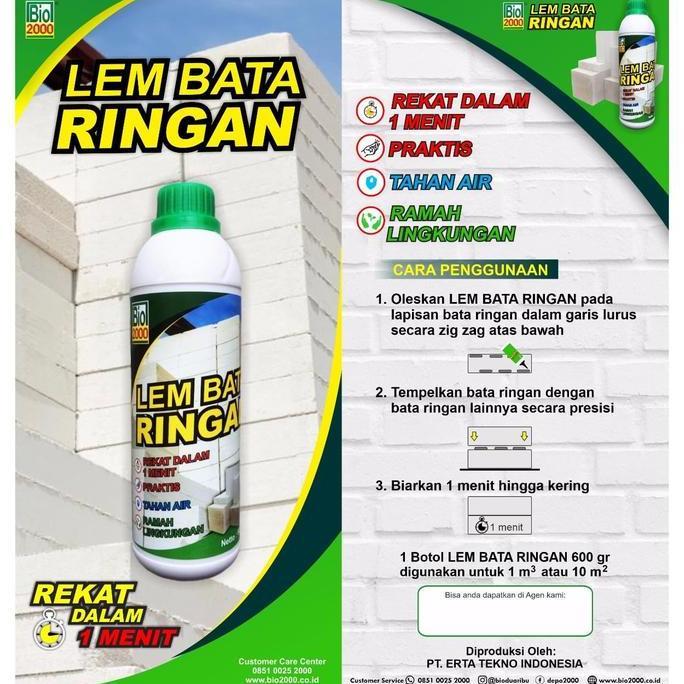 Lem Bata Ringan Bio Semen Instan Mortar Hebel