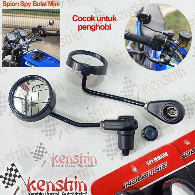 Kaca Cermin Spion Sepeda Motor Bulat Cembung Mini Spy Retro Klasik Universal Yamaha Xmax Nmax Aerox 