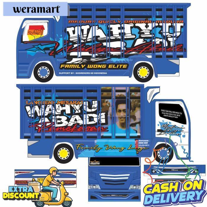 Pola Stiker Untuk Rakit Mobilan Miniatur Truk Oleng Ukuran 30Cm