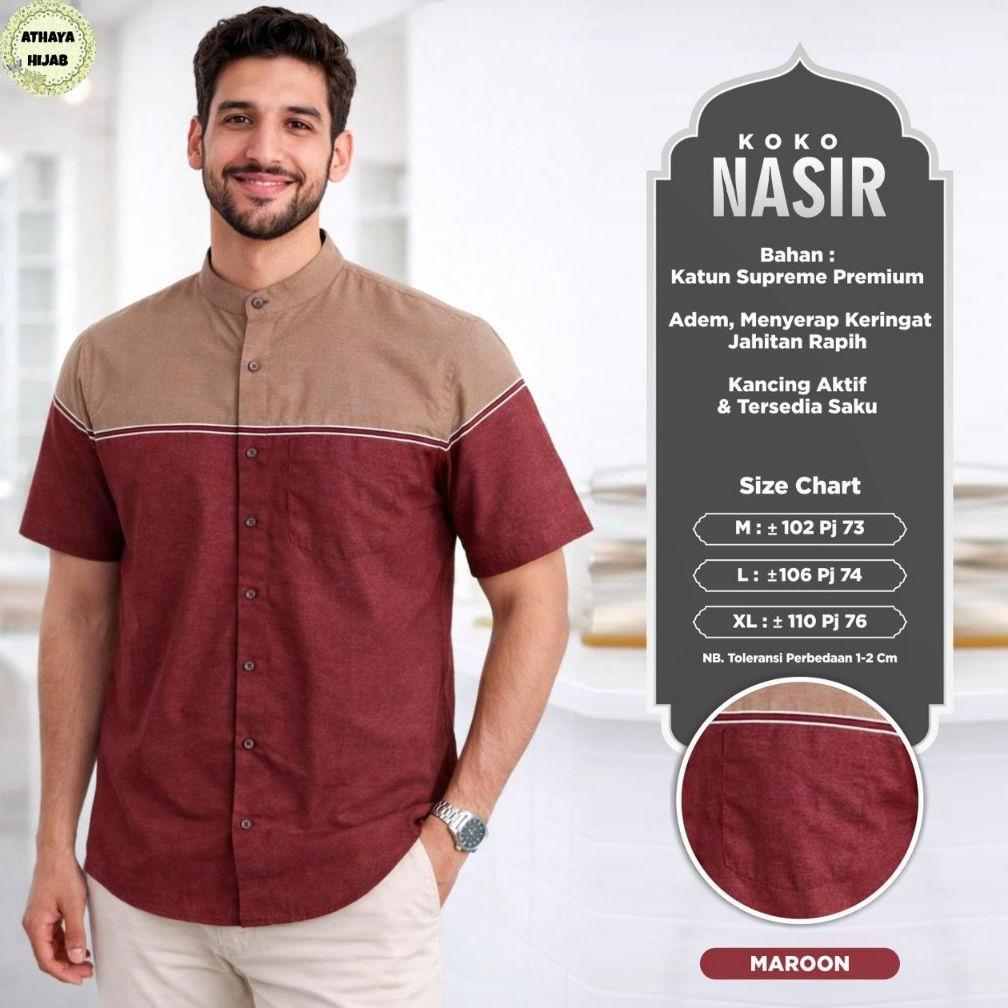 Original Hamzah Nasir Mazen Kemeja Pria Koko Kemko Lengan Pendek By Rdk Athaya