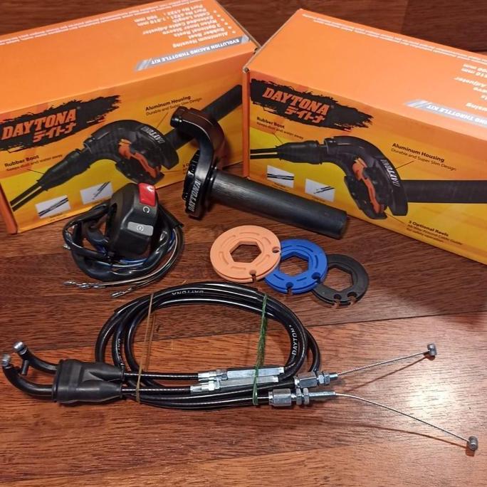 NEW GAS SPONTAN 2 KABEL DAN SAKLAR DAYTONA PANJANG KABEL 180CM UNIVERSAL MATIC
