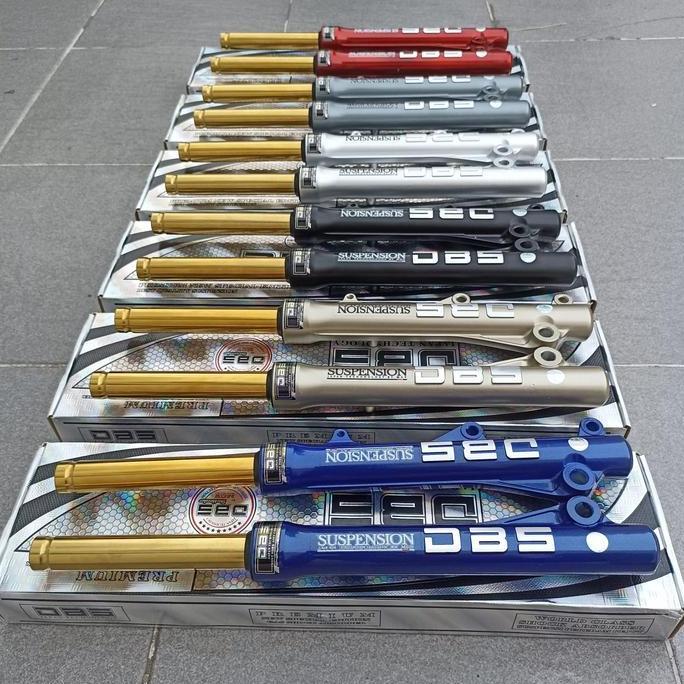 SHOCK DEPAN DBS 8906 BEAT/SCOOPY/GENIO/VARIO125/VARIO150 LOGO DBS TIMBUL SHOCK DEPAN KOMPLIT SEPASAN