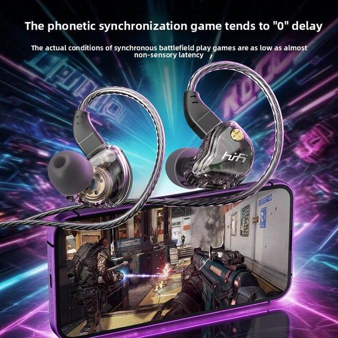 Headphone Kabel Bass Game Headphone Type-C dan 3.5mm Sport Game Headphone