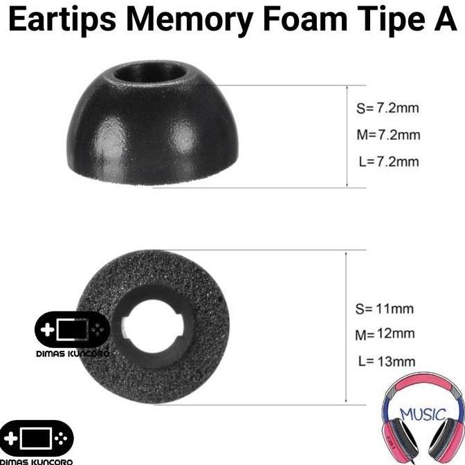 Eartips Memory Foam Tipe A busa eartip jabra elite 85t 75t 65t active