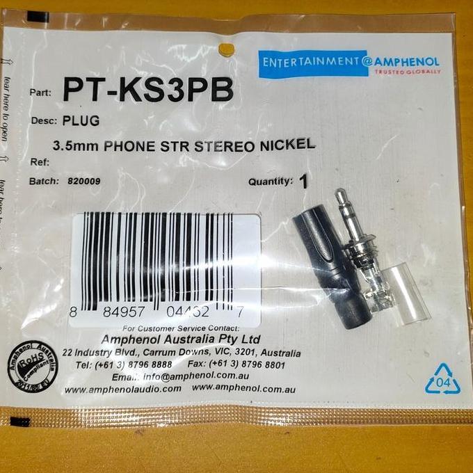 Jack Amphenol mini Stereo 3.5mm /Amphenol PT-KS3PB