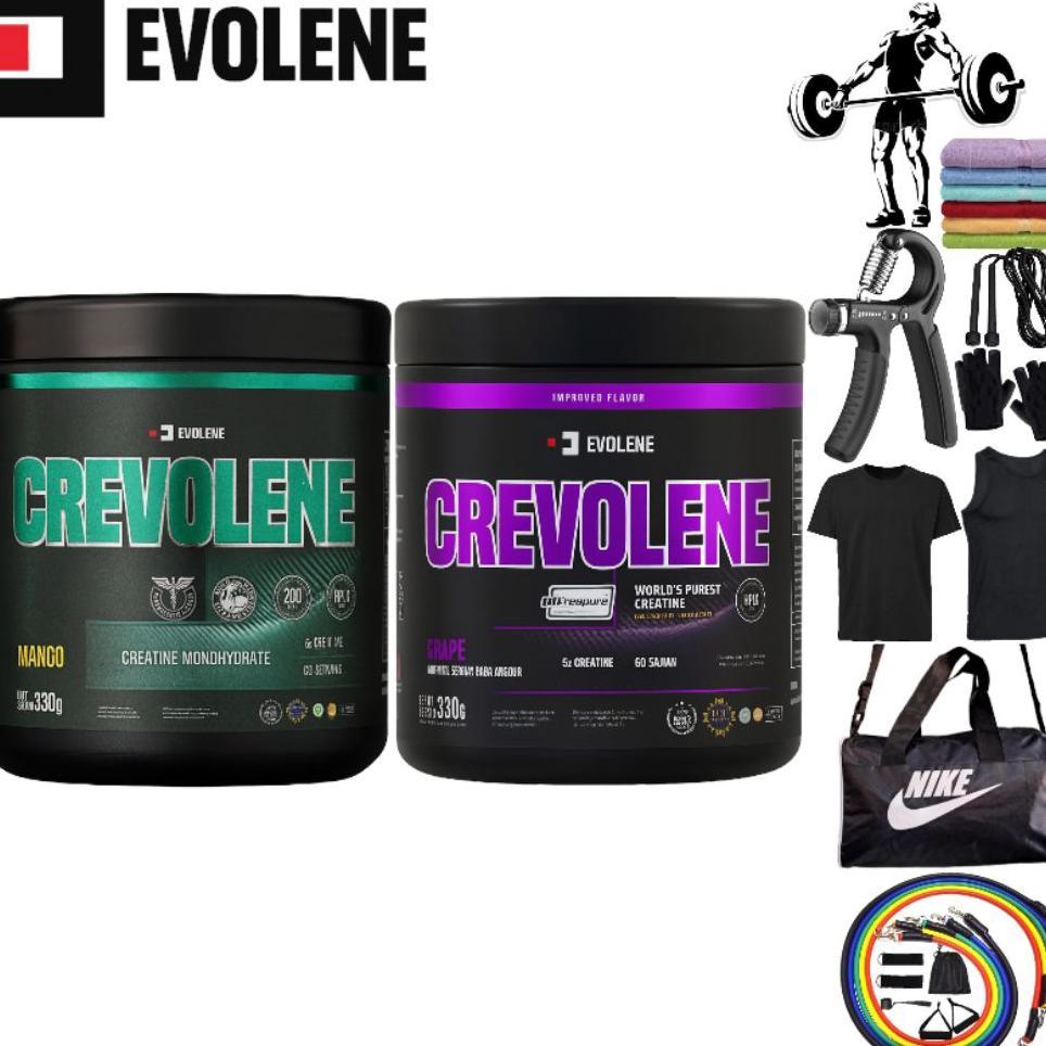Evolene Crevolene Creatine Evolen | Isi 330Gr 60 Serving | Bpom & Halal | Prevo Pre Workout