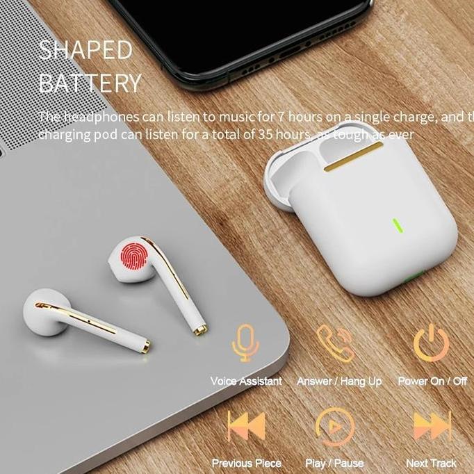 J18 TWS True Wireless Headphone Bluetooth dengan Earphone Mikrofon Headset Gaming Sport Earbud untuk