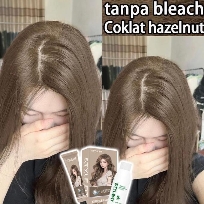 Tokowatishop - Tanpa bleach  Pink coklat Hair Color 200ml pewarna rambut cat rambut  grey brown milk