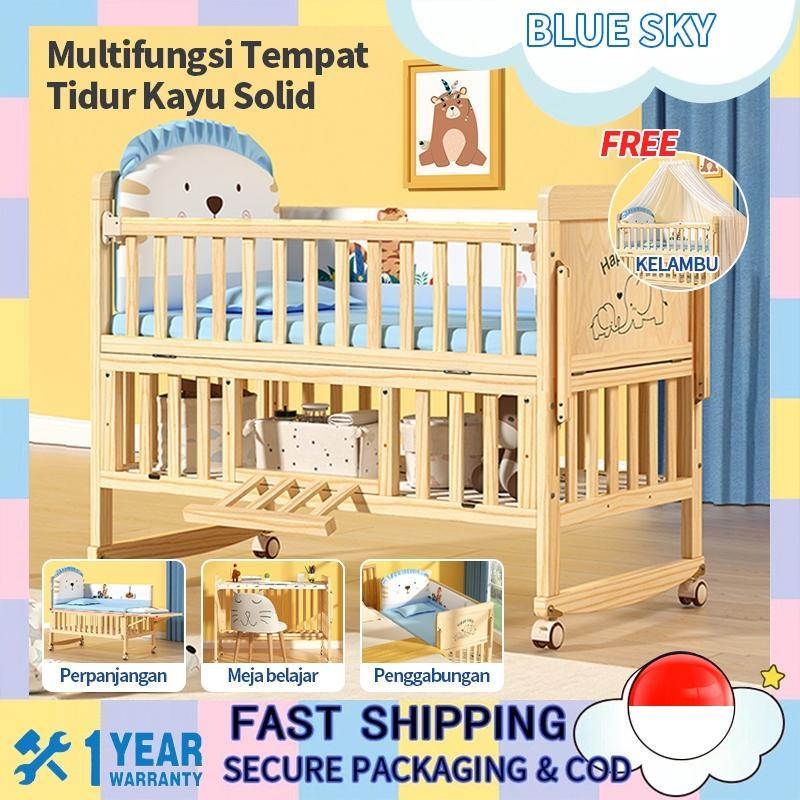 Rocking Baby Box Bayi / Tempat Tidur Kayu Solid Multifungsi Tempat Tidur Bayi / Ranjang Bayi / Tempa