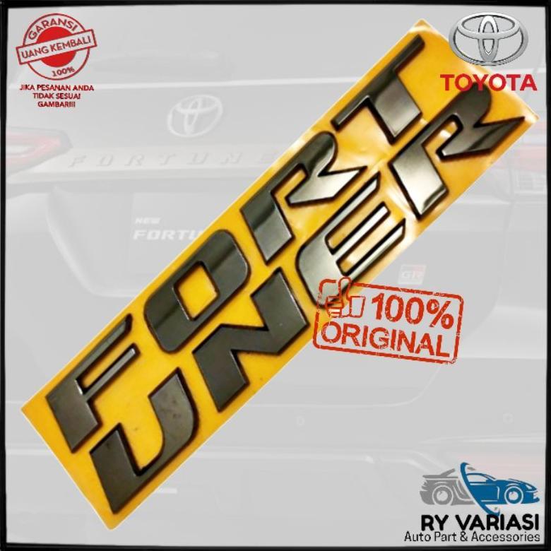 Emblem FORTUNER Black Chrome Original Emblem Fortuner Bagasi Belakang