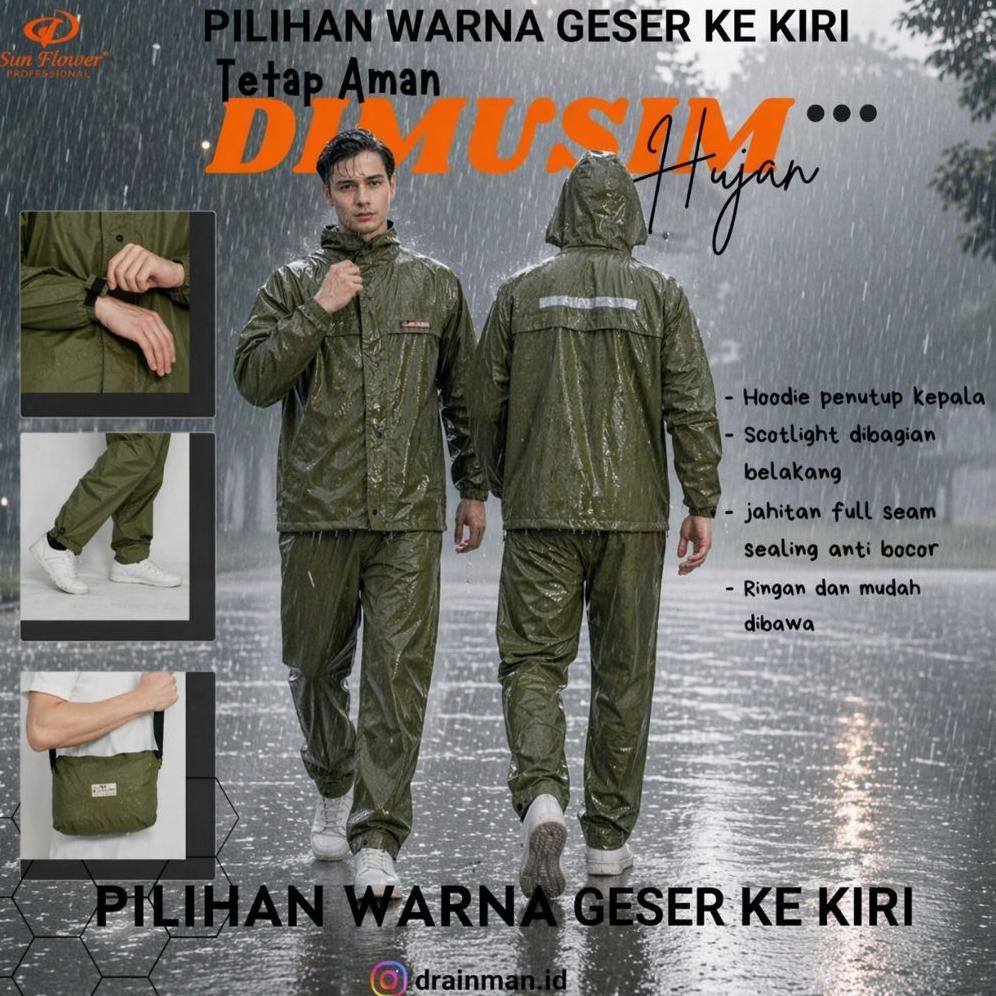 JAS HUJAN SUNFLOWER 100% ORIGINAL | JAS HUJAN SUN FLOWER RAINCOAT