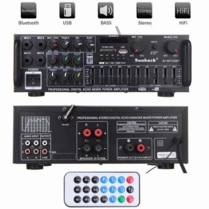 TERLARIS POWER AMPLIFIER KARAOKE SUNBUCK EQ USB BLUETOOTH 2W
