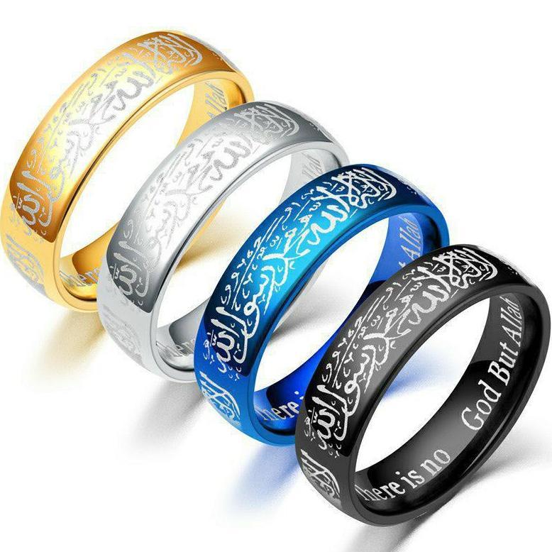 HEMAT CINCIN TITANIUM PRIA WANITA ANTI KARAT MODEL TAUHID LAFADZ ALLAH TIDAK LUNTUR | CINCIN TAUHID