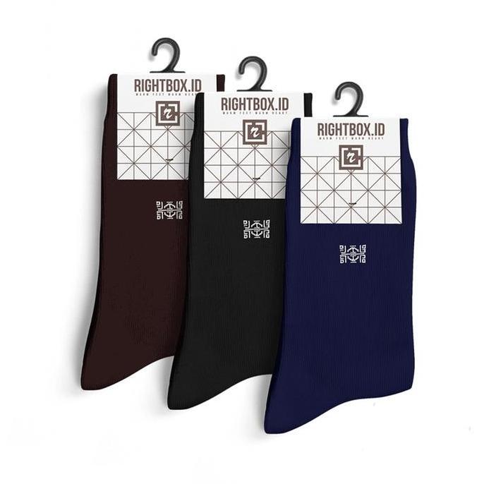 Rightbox, Paket 3 Pasang Kaos Kaki Kantor Rightbox, Motif Minimalis, Allsize Dewasa