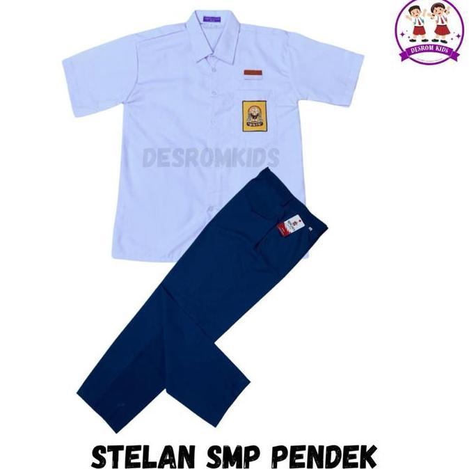 Setelan Seragam Sekolah Osis SMP Atasan Dan Bawahan Anak Laki lLaki Kelas 123 Bahan Adem Baju Bordir