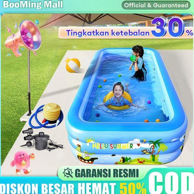 Argipratamashop - ReadyKolam Renang Anak Jumbo 3 Meters /Kolam Renang Tiup Karet Persegi Panjang/Lar
