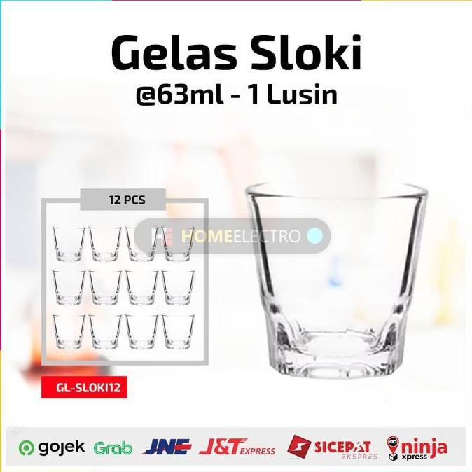 TERLARIS GELAS SLOKI KECIL MINUM PER LUSIN MINI GLASS 12 PCS WADAH KACA LILIN