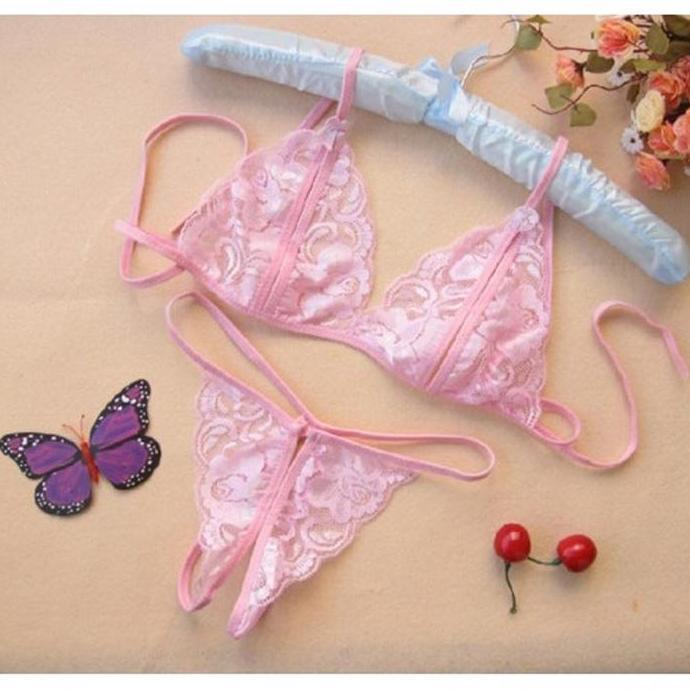 Set Bikini Lingerie Wanita Sexy Bra Dan Cd Transparan Lingery Sexy 001