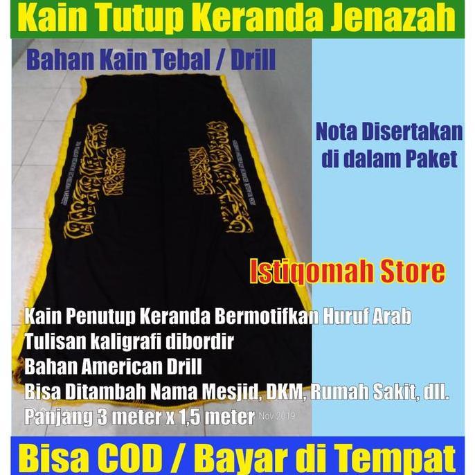 Kain Tutup Penutup Keranda Jenazah Bahan Tebal American Drill Hitam
