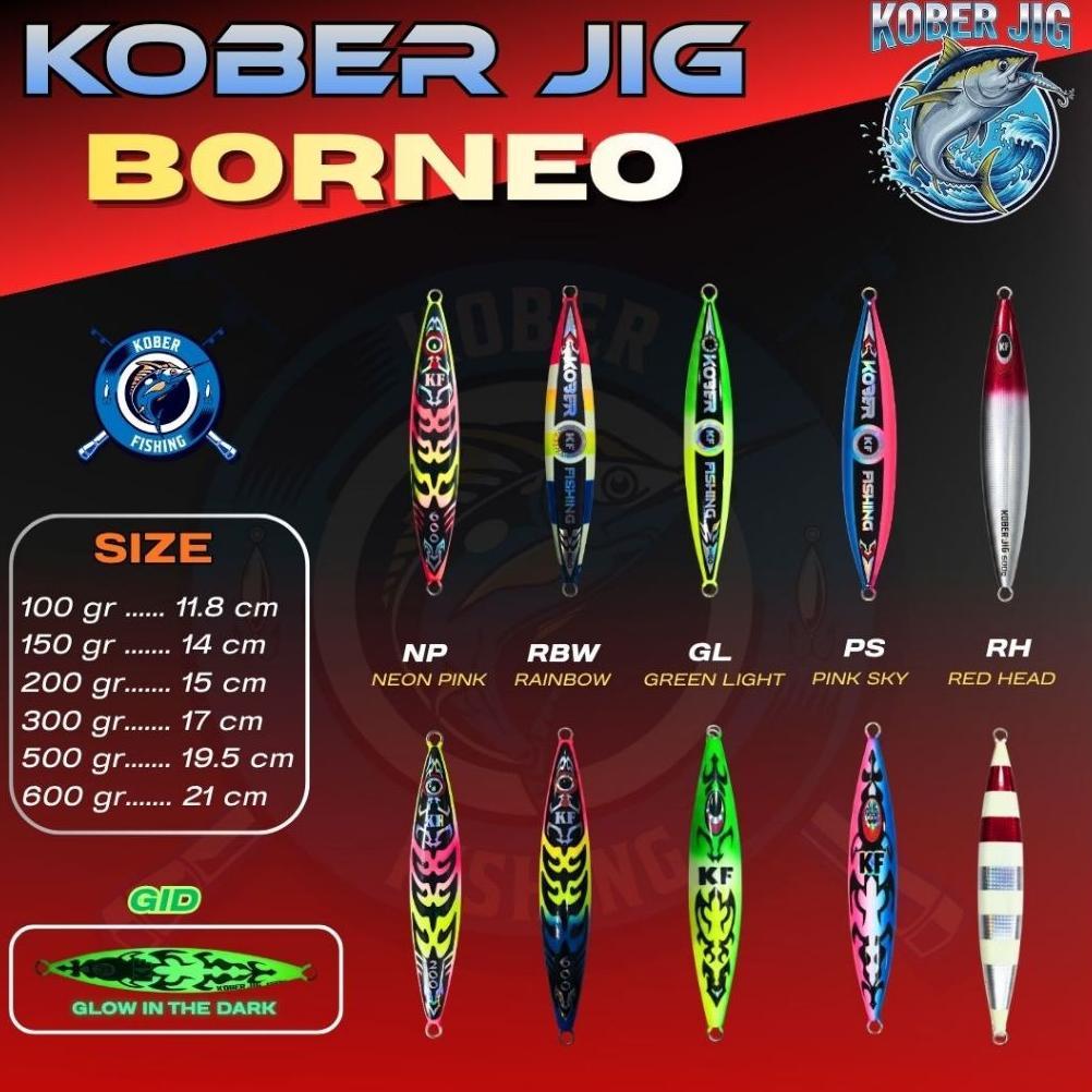 METAL JIG KOBER JIG BORNEO 100gr | 150gr | 200gr | 300gr | 500gr | 600gr Diskon