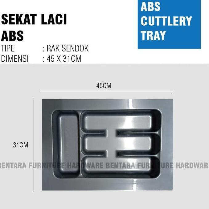 TERLARIS TWIN RAK SENDOK ABS TIPE-C SMALL 45X31CM- SENDOK GAU PISAU PERALATAN MAKAN LACI DRAWER TIPE
