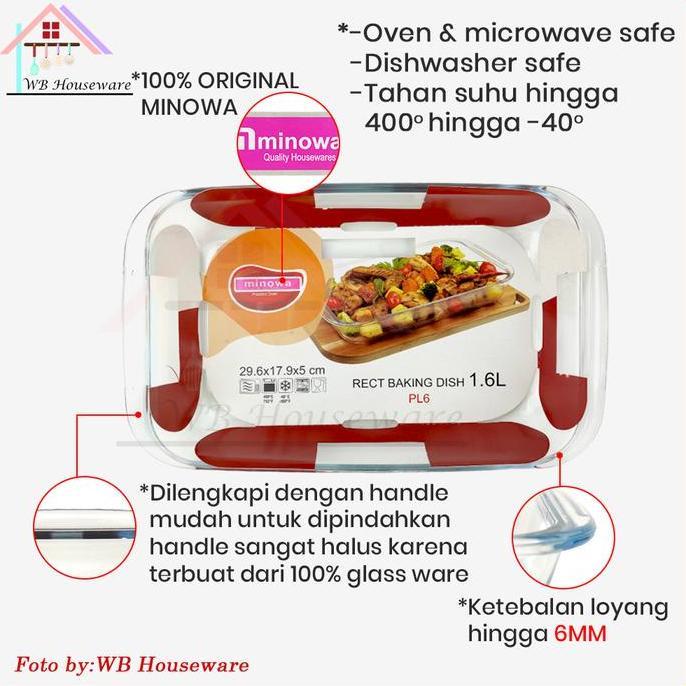 TERLARIS Loyang kaca saji segi panjang tahan panas / prasmanan YOSHIKAWA/ Glass gratis ongkir