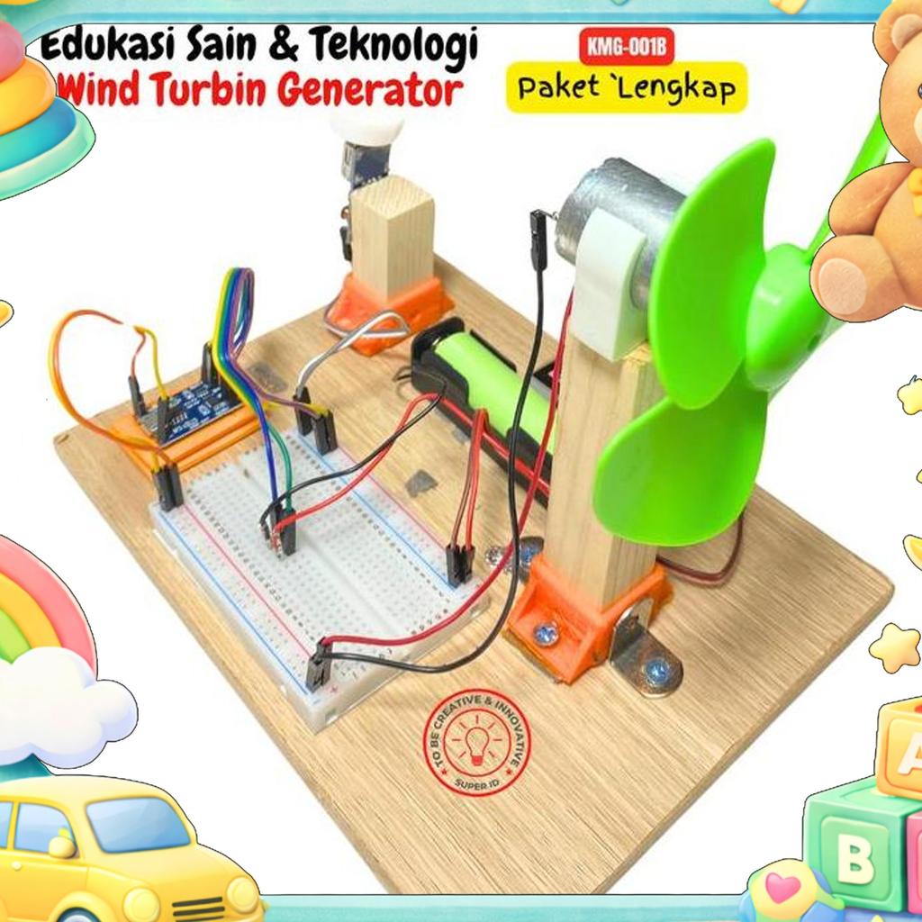 Kit Diy Merakit Mini Wind Turbine Generator / Pembangkit Listrik Tenaga Bayu Mini / Kincir Angin Unt
