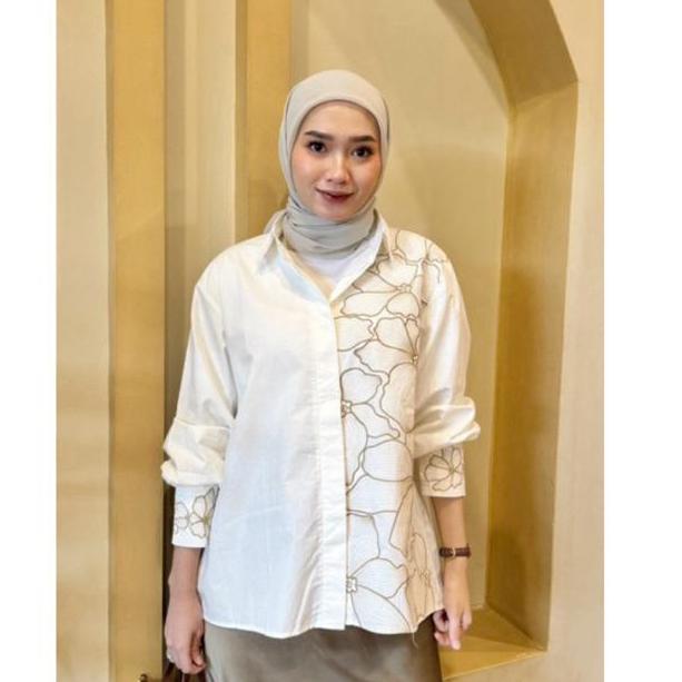 Kalsandffrey Luisa Shirt Atasan Wanita Kemeja Wanita Aesthetic Earth Tone