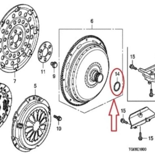 Karet Sil Seal Oring O Ring Torque Torsi Converter Konverter Kruk As Kopling Transmisi Honda Jazz RS