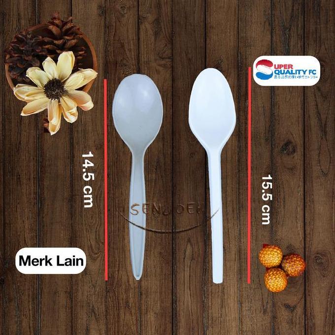 TERLARIS SENDOK PLASTIK BENING / SENDOK MAKAN PANJANG TEBAL / SENDOK PLASTIK TEBAL PER DUS