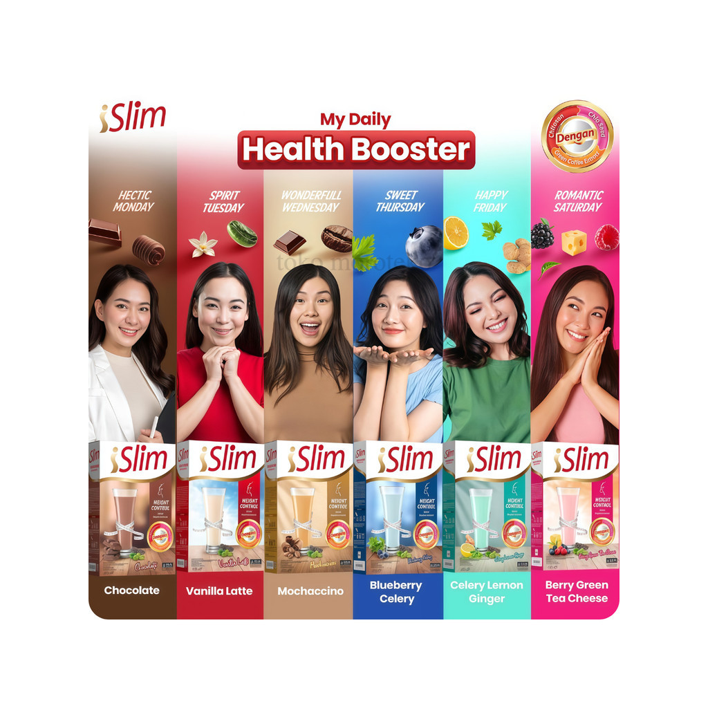 iSlim susu diet Weight Control Minuman Diet Penurun Berat Badan Susu Diet Healty slim isi 6pcs