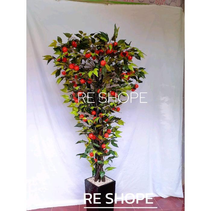 POHON BUAH APEL BUNGA HIAS PLASTIK DEKORASI ARTIFICIAL BEST QUALITY