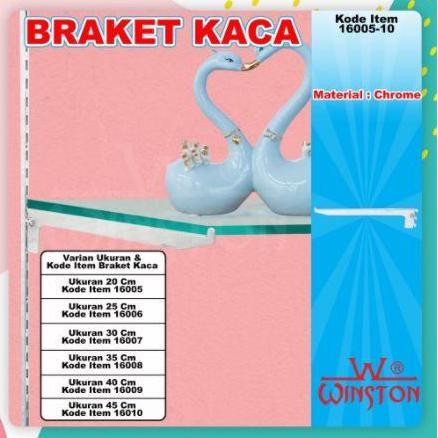 TERLARIS BRACKET KACA 45 CM SIKU BRAKET PENYANGGA RAK KACA DAUN BRACKET KACA