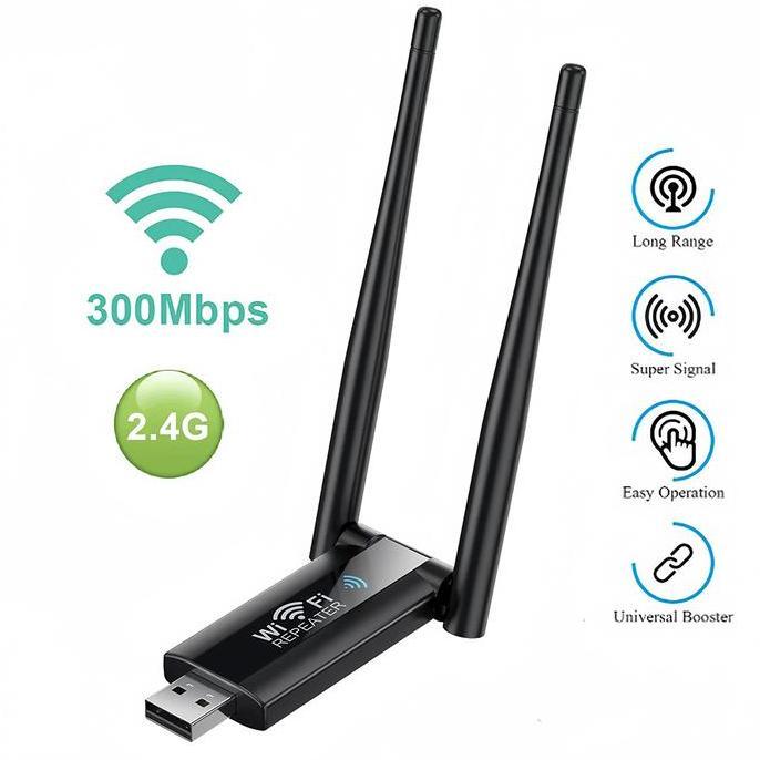 Recikhan_Shop  - 300Mbps 2.4Ghz Usb Wireless Wifi Repeater Extender Router Wifi Signal Amplifier Boo