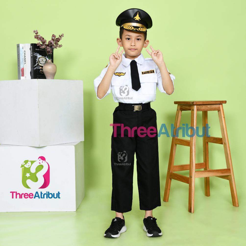 Free Ongkir Baju Pilot Anak Laki Laki Perempuan Seragam Profesi Anak Kostum Premium