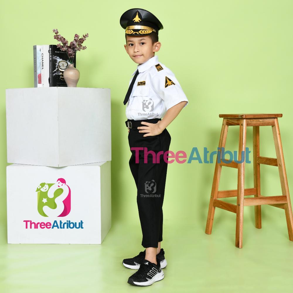 Free Ongkir Baju Pilot Anak Laki Laki Perempuan Seragam Profesi Anak Kostum Premium