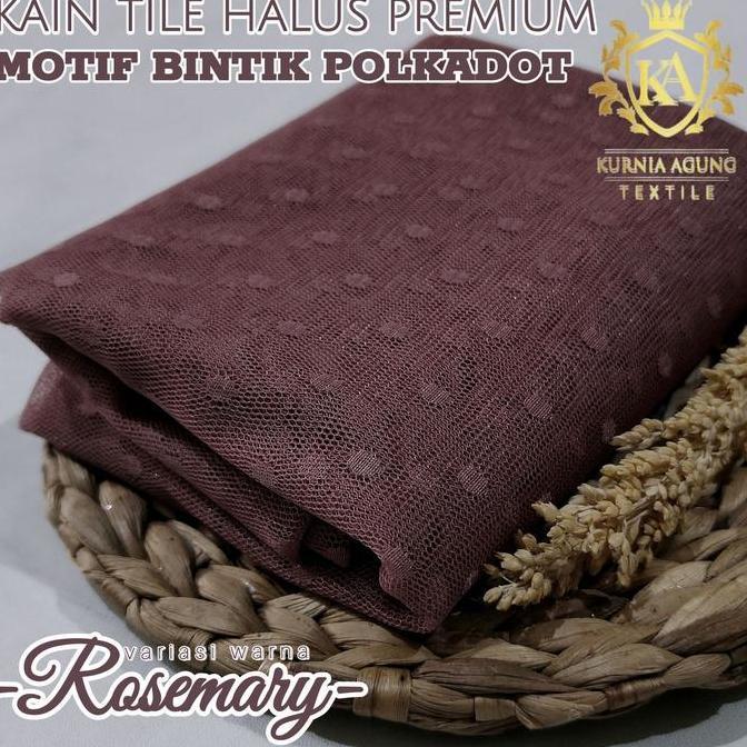 1/2 Meter Kain Tile Dot Murah Meteran Lebar 150cm Warna ROSEMARY Bahan Tile Halus Premium Motif Bint