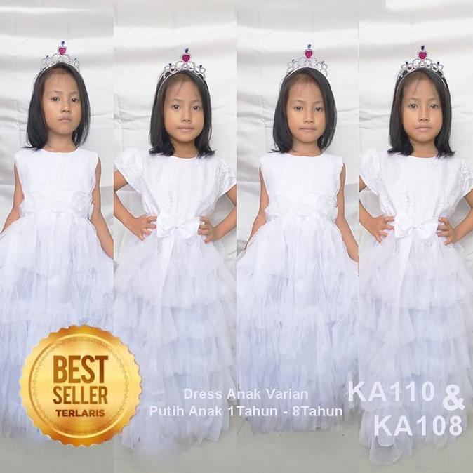 Baju Putih Anak 7 8 Tahun Dress Akikah Aqiqah Gaun Baptis Bayi 1 Tahun